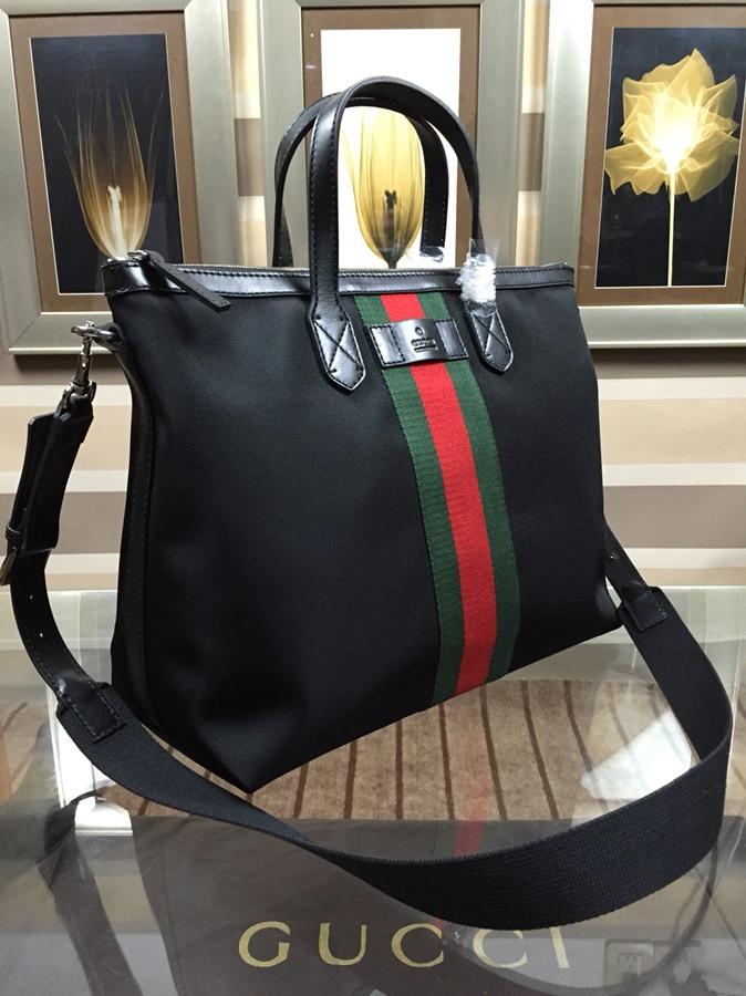 GUCCI 古馳男包 新款 368558 pvc配皮 Gucci男包 男士手提包 可肩背
